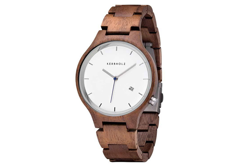 Kerbholz Lamprecht Uhrenarmband Date Walnut Silver