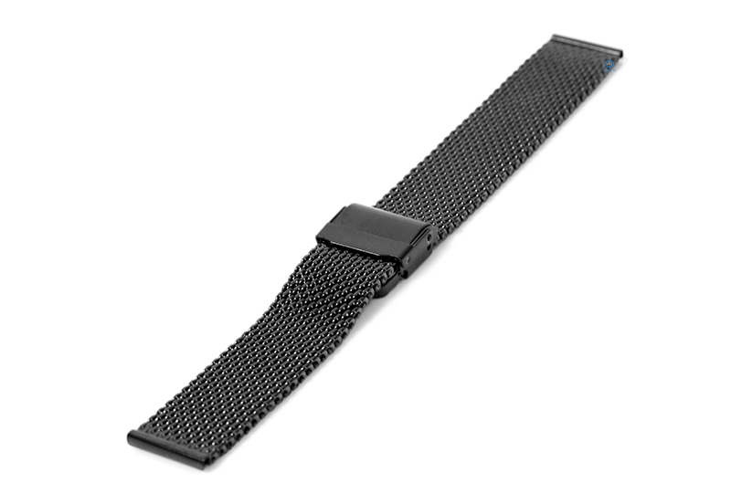 Milanese horlogeband 18mm zwart (grof)