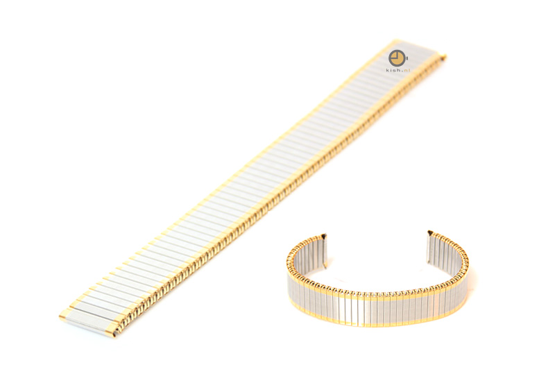 Uhrenarmband 18mm gold/silber Edelstahlzugband