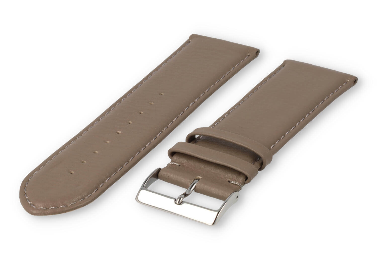 XL glatt Lederband - 28mm - taupe