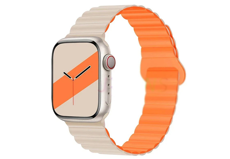 Apple Watch band - starlight/orange