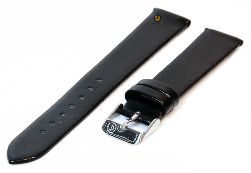 Uhrenarmband 16mm Schwarz nahtloses Leder