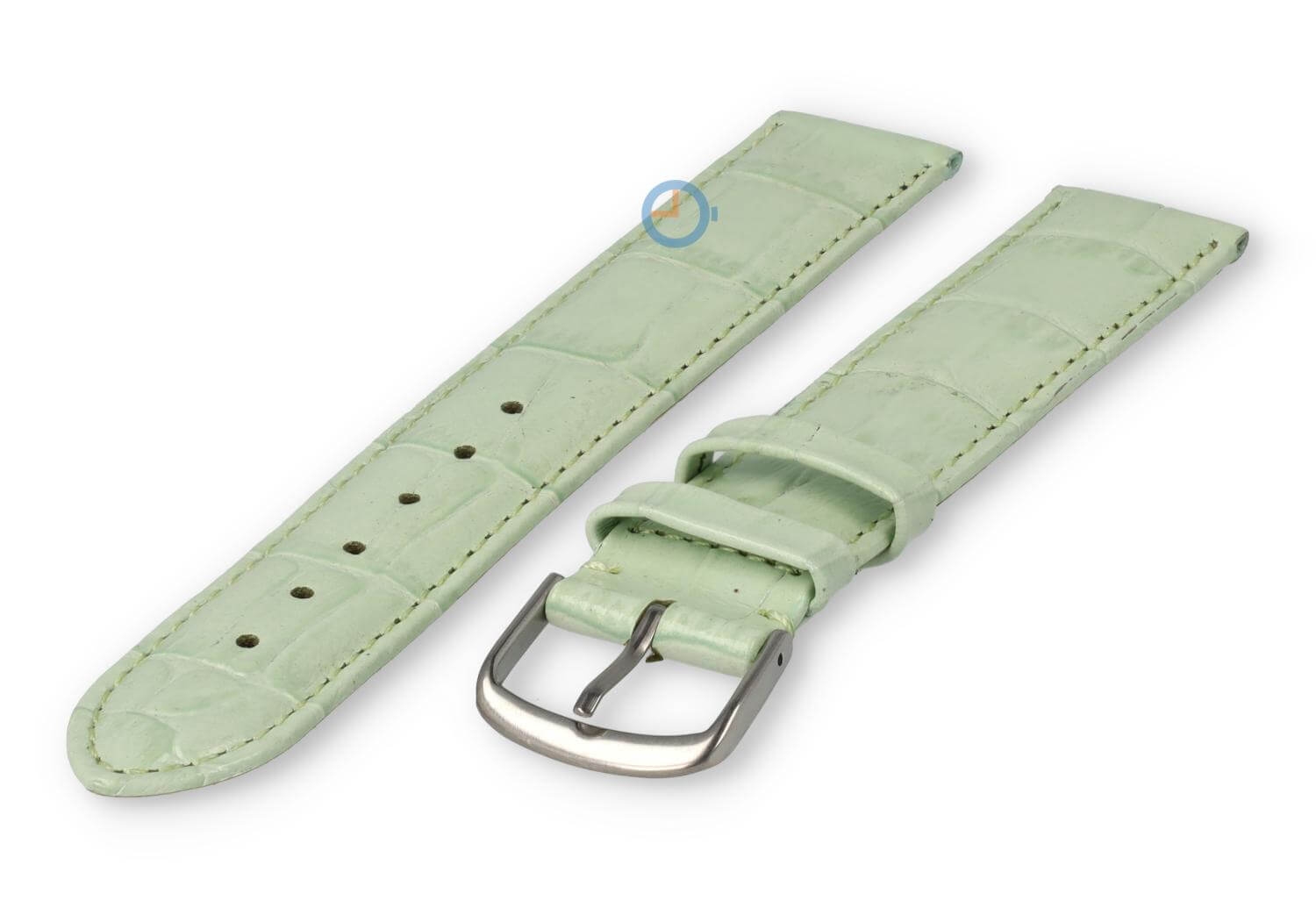 XL Uhrenarmband Leder mit Krokoprint - 16mm - Pastellgrün
