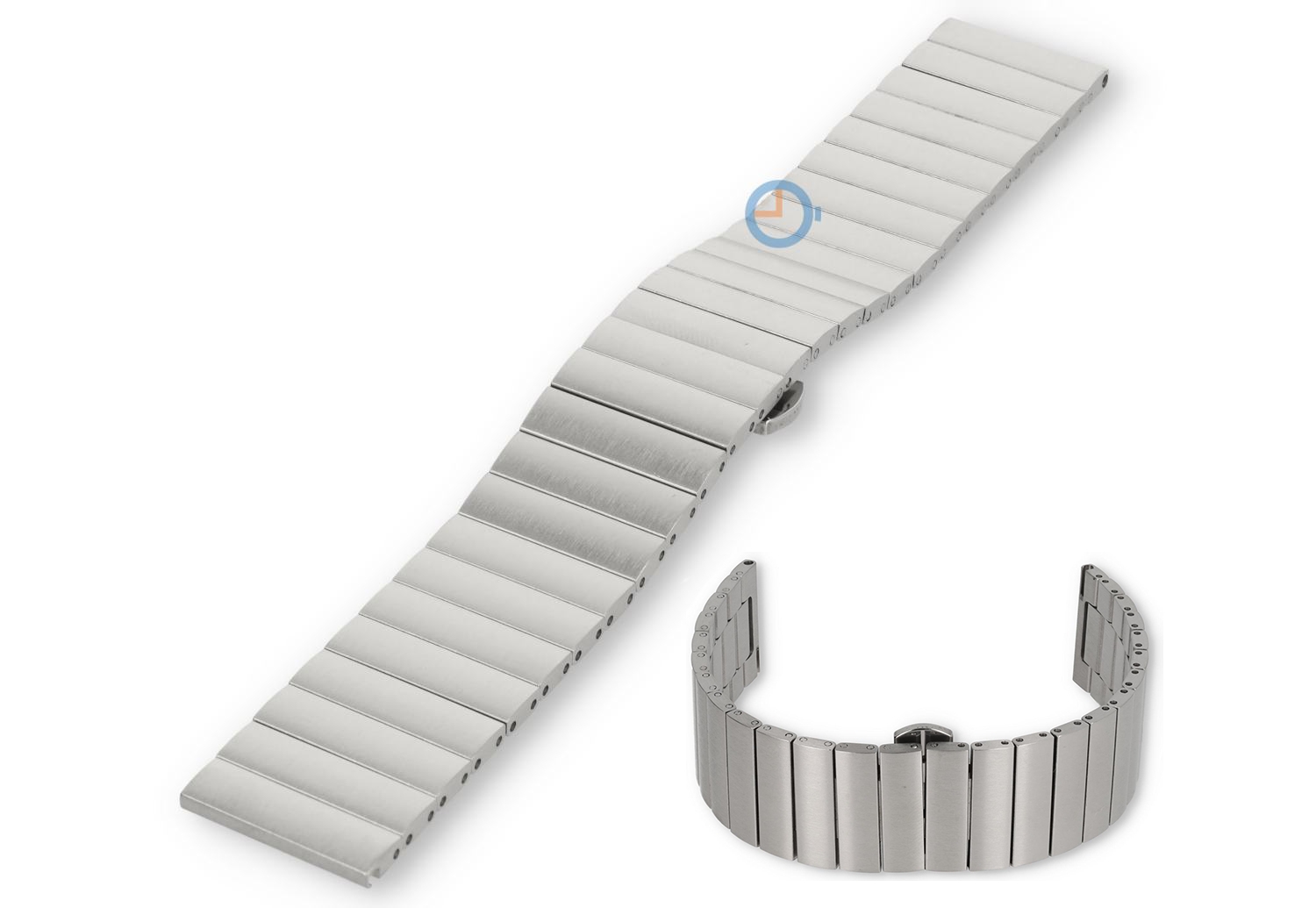 Uhrenarmband 22mm Silber Stahl matt