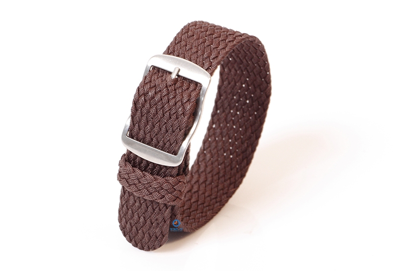 Perlon Uhrenarmband 20mm dunkelbraun
