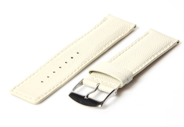Uhrenarmband 20mm Weiß Leder