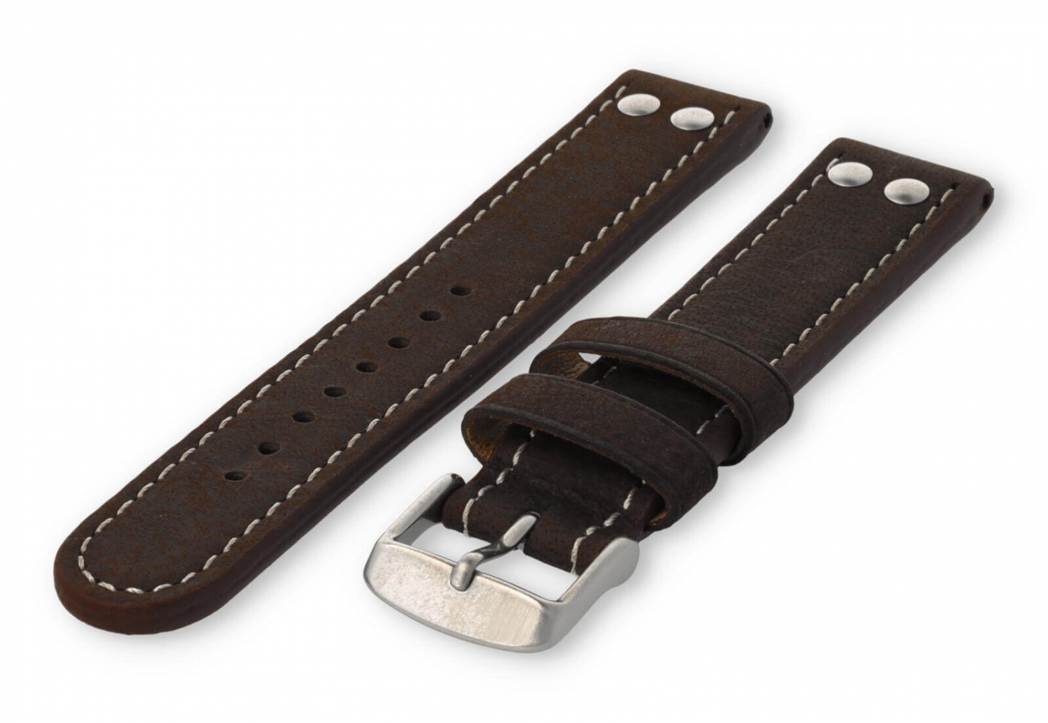 Flieger Uhrenarmband 18mm kastanienbraunes Leder