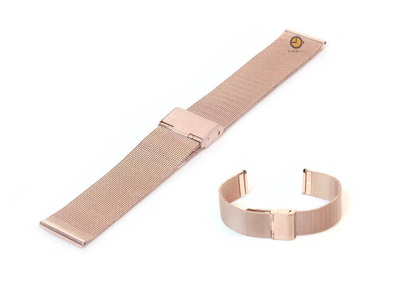 Uhrenarmband 18mm Rotgold Mailänder Stahl