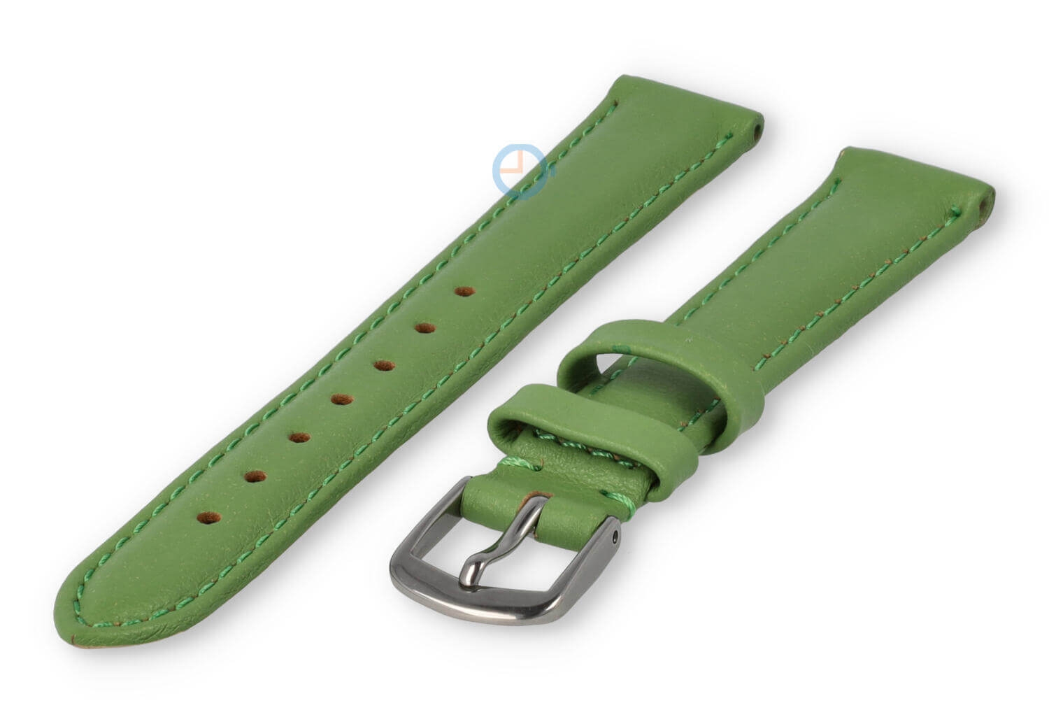 12mm Uhrenarmband glatt Leder - Apfelgrün