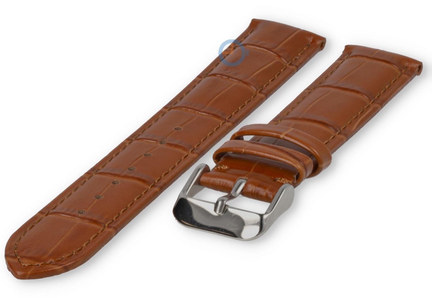 Uhrenarmband 19mm - Kroko Leder - cognacbraun