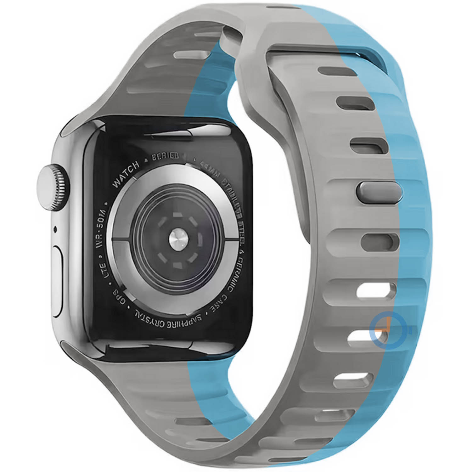 Silikon armband Apple Watch 45mm - grau blauw