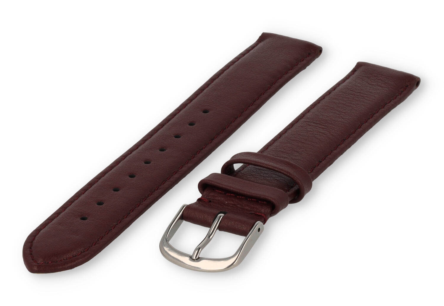 XL glatt Lederband - 18mm - bordeaux