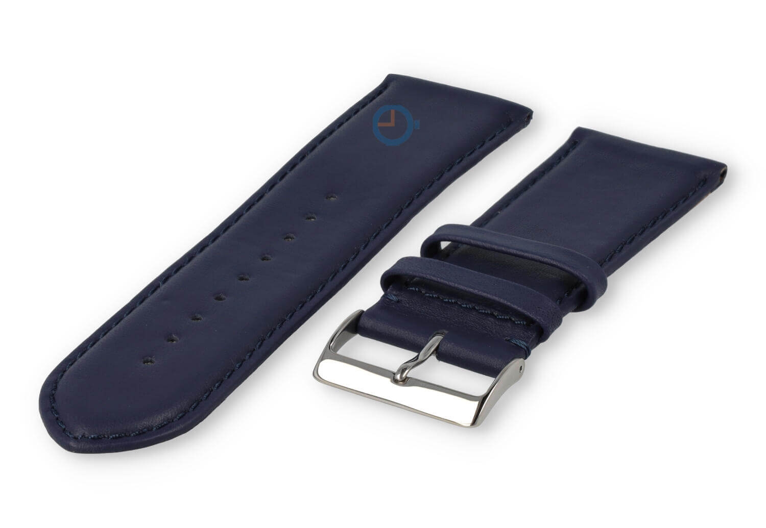 26mm Uhrenarmband glatt Leder - dunkelbraun