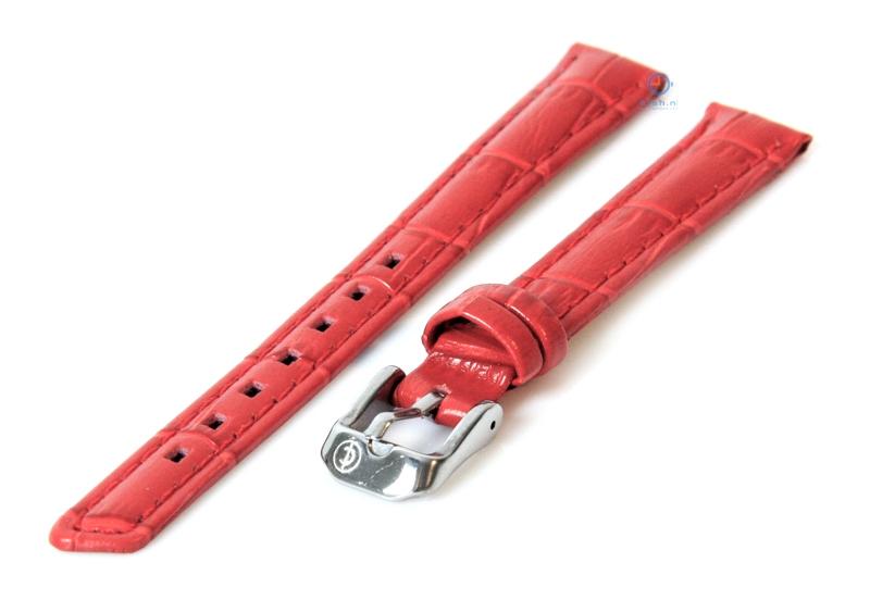 Uhrenarmband 12mm rot Leder mit Krokostruktur