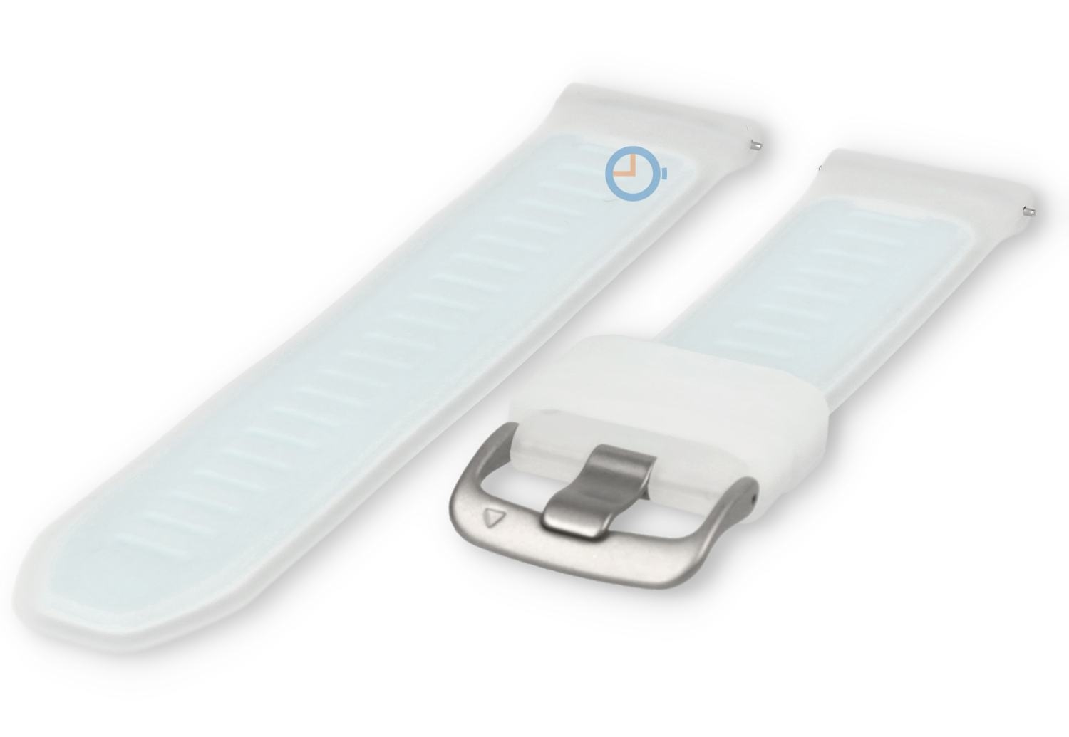 22mm Uhrenarmband Silikon - transparent/weiÃŸ