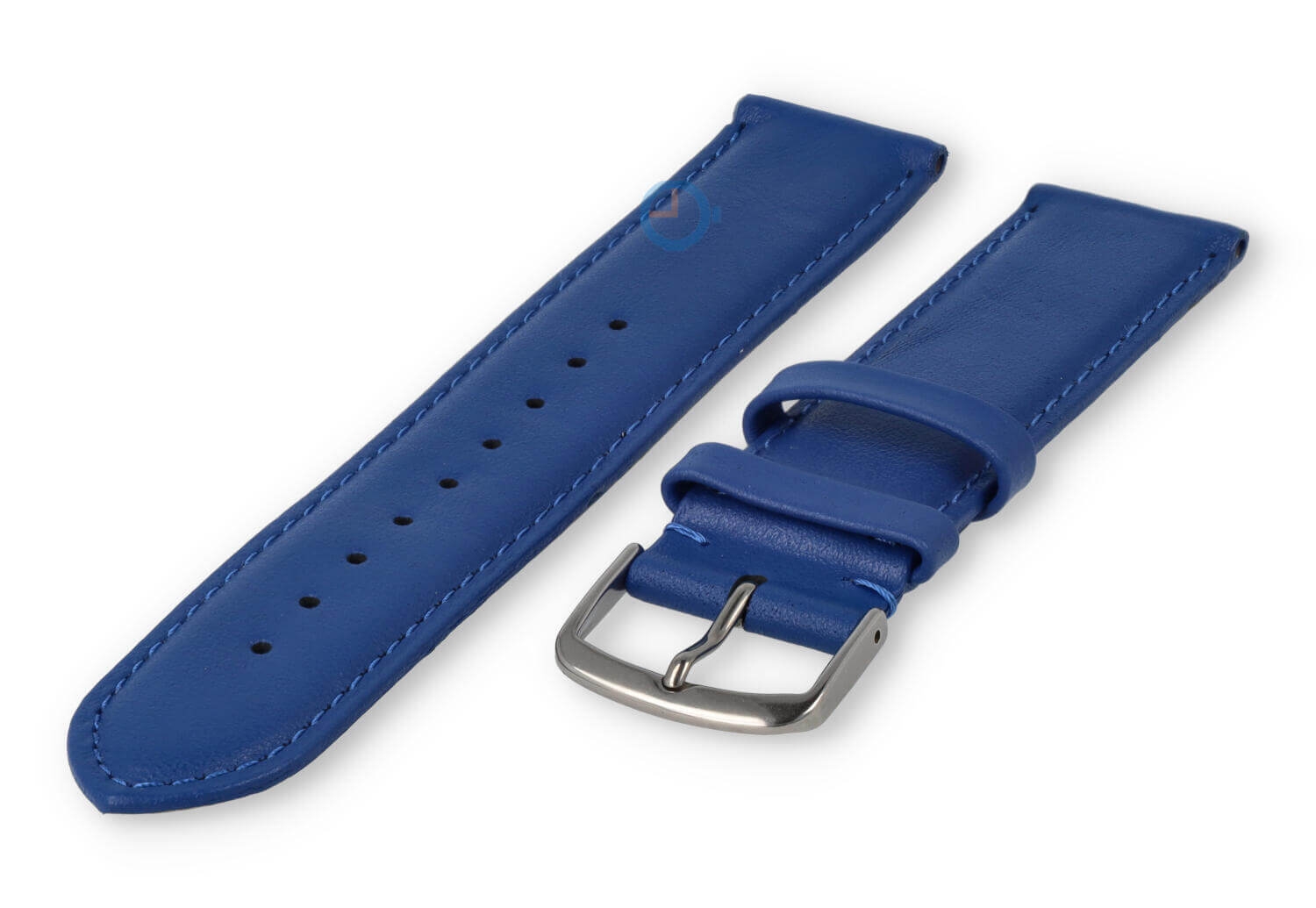 20mm Lederband mit Naht - königsblau