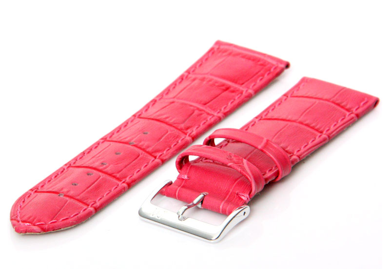 Uhrenarmband 22mm Fuchsia Rosa Leder