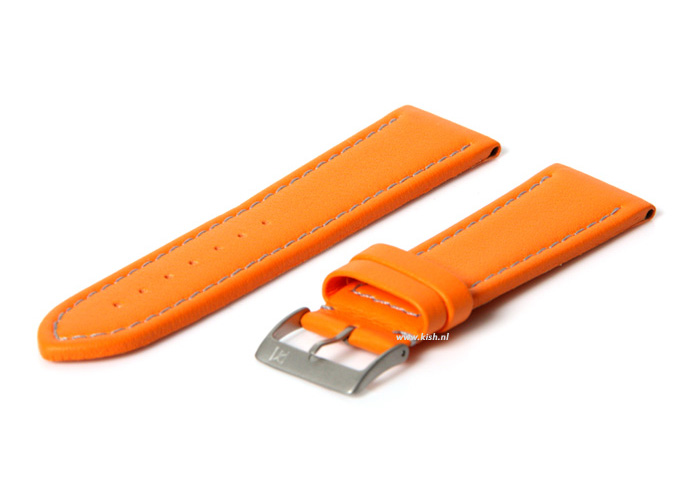 Uhrenarmband 18mm Orange wasserfestes Leder