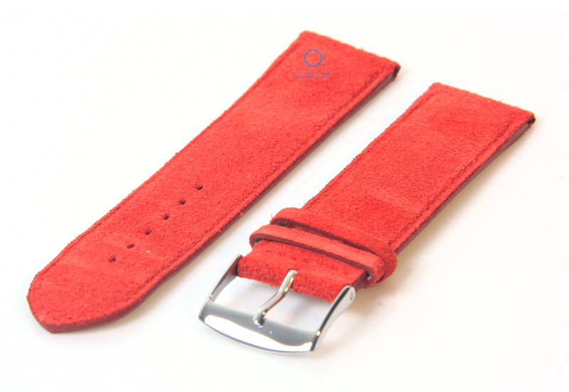 Uhrenarmband 22mm rot Wildleder