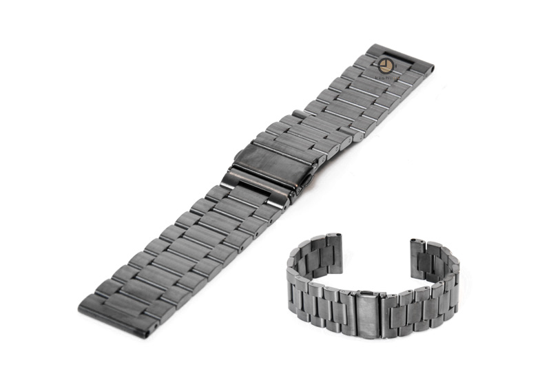 Uhrenarmband 24mm Gunmetal Stahl matt