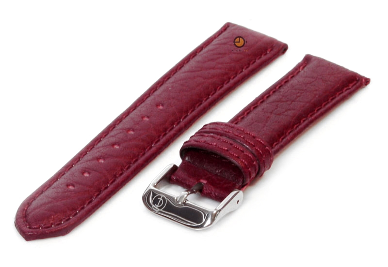 Uhrenarmband 18mm bordeaux Bisonleder