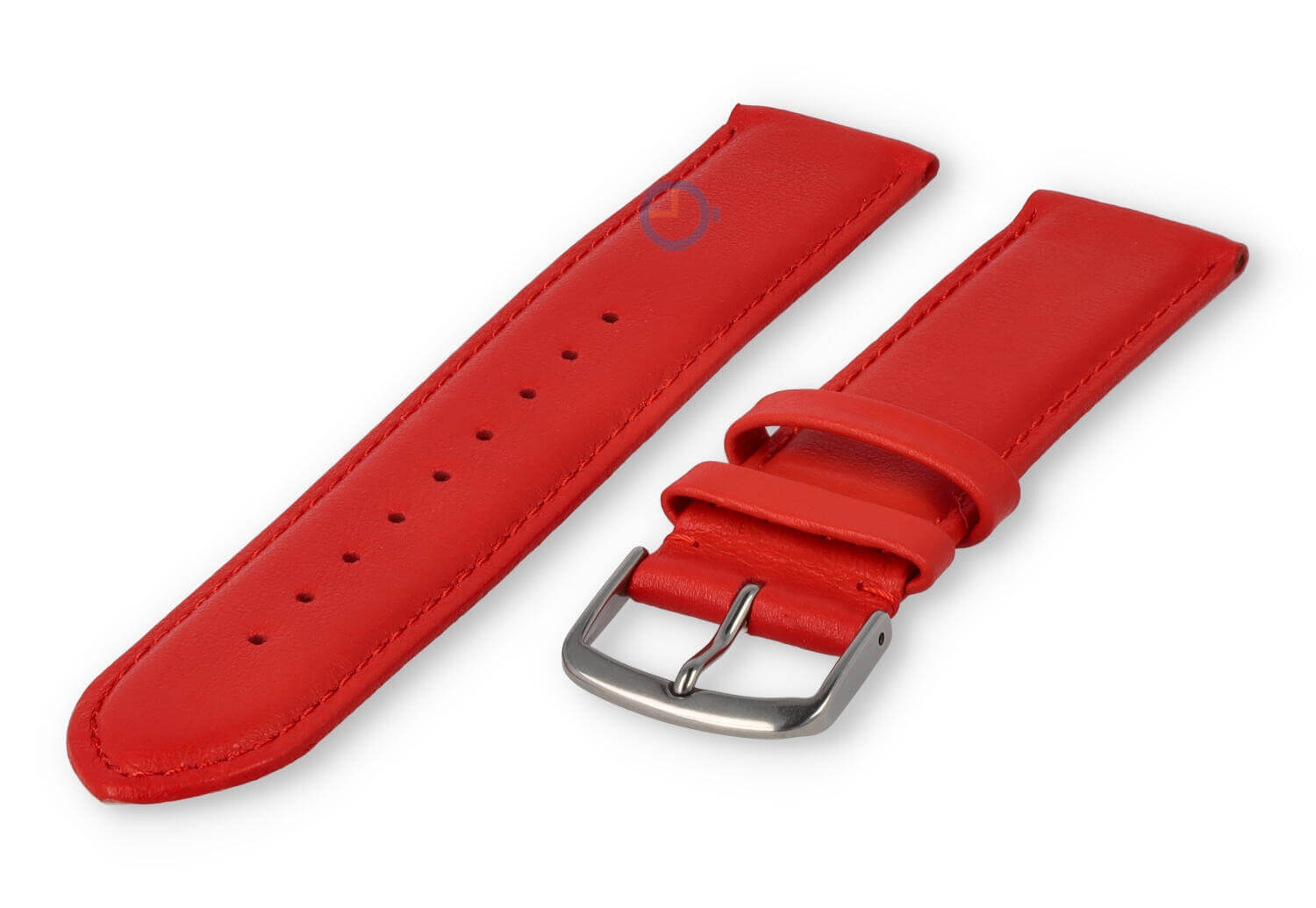20mm Lederband mit Naht - Hellrot