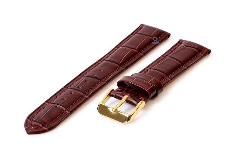 Luxus Edox Uhrenarmband braunes Leder - gold - 16mm