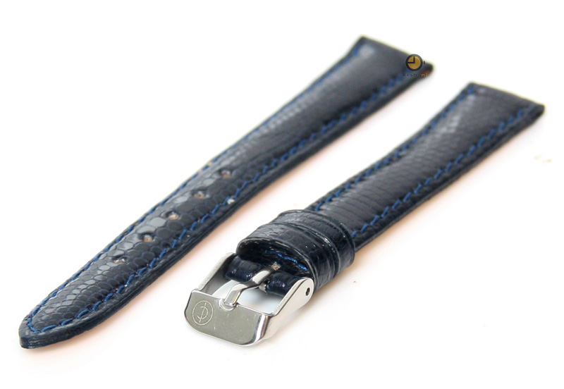 Uhrenarmband 14mm Marineblau echtes Eidechsenleder