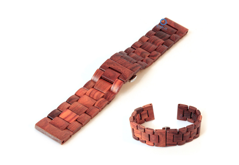 Uhrenarmband aus Holz 24mm Braun (Indian rose)