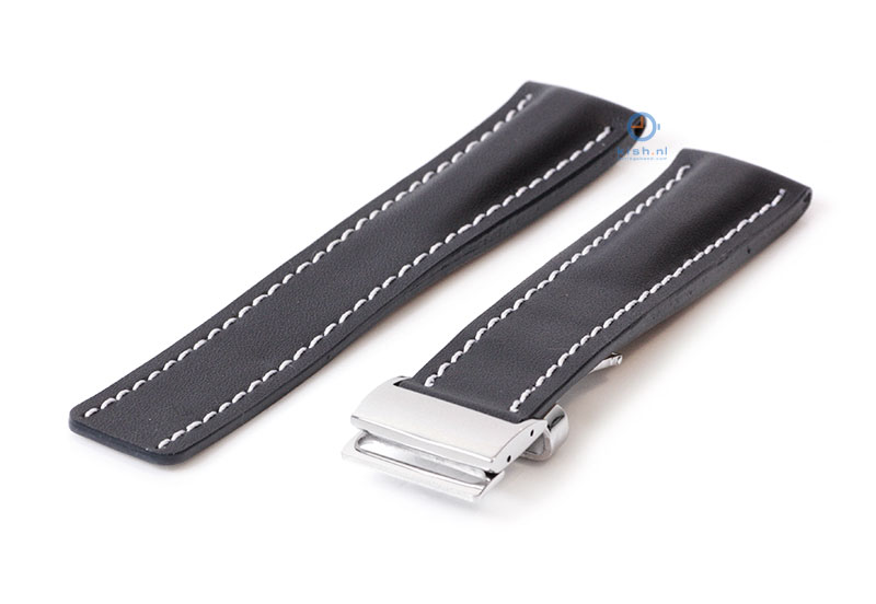 Breitling Ersatzarmband 24mm schwarz Leder