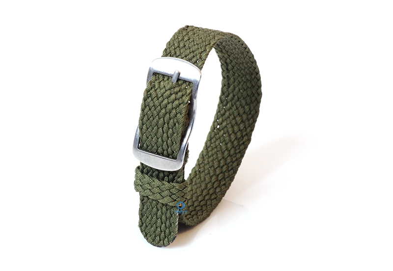 Perlon Uhrenarmband 14mm dunkelgrün
