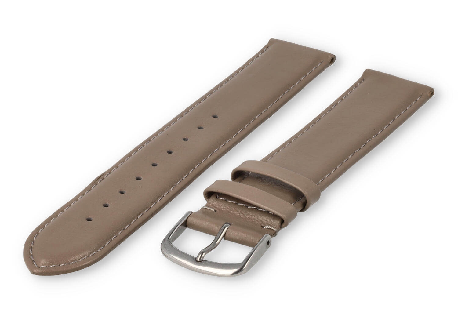 XL glatt Lederband - 22mm - taupe