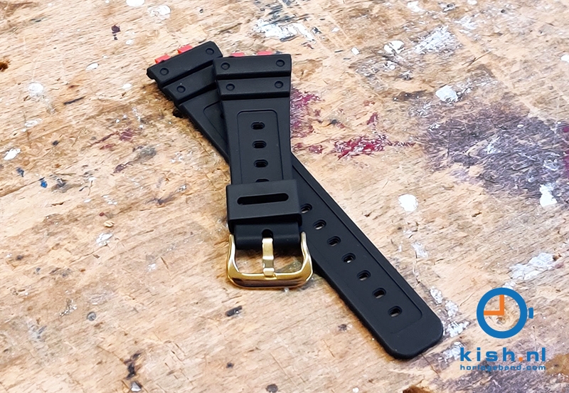 Casio G-Shock GMW-B5000 horlogeband rubber - zwart/goud