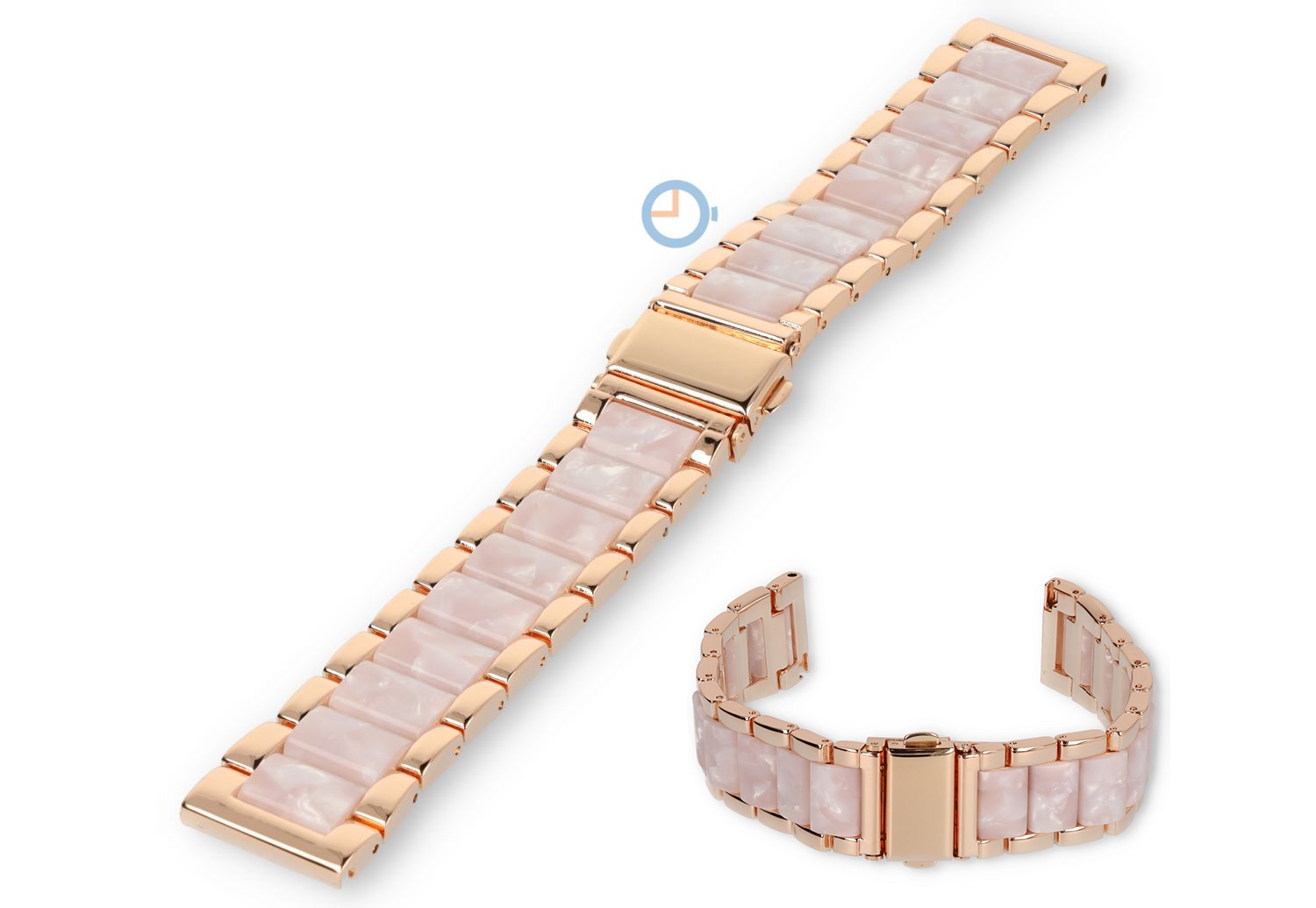 20mm Marmor Band Stahl mit Kunststoff - roségold/rosa