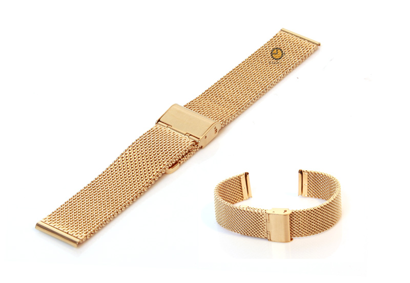 Uhrenarmband 18mm Gold MailÃ¤nder Stahl