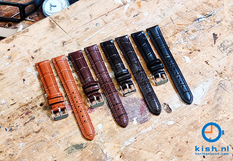 Horlogeband 18mm croco leer lichtbruin