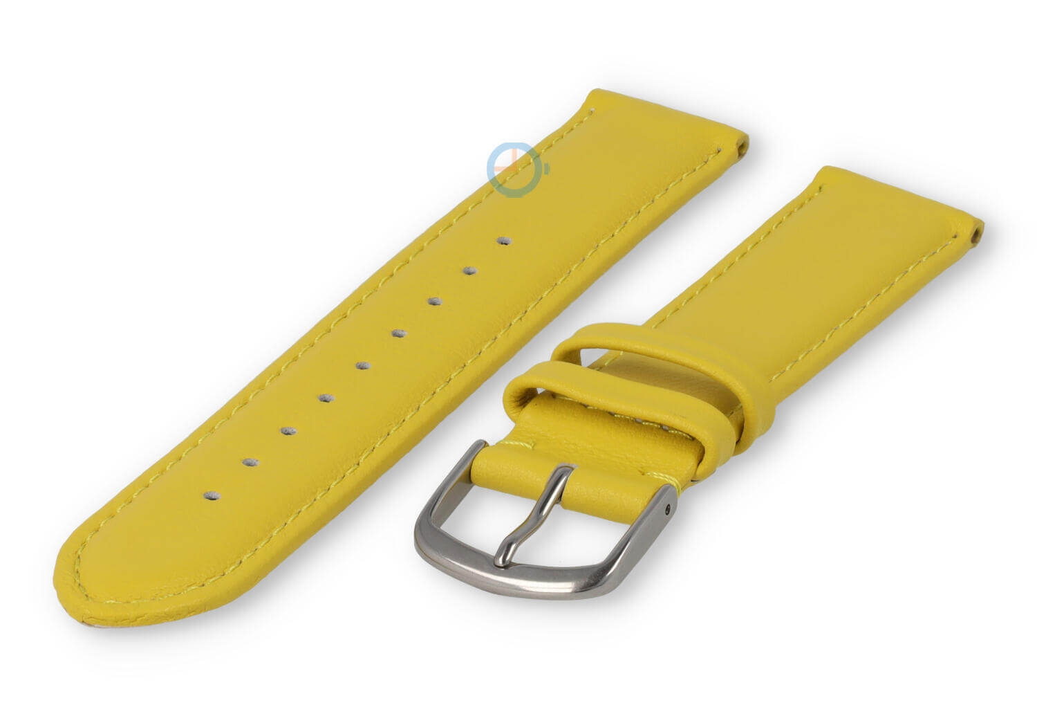 16mm Lederband mit Naht - Gelb