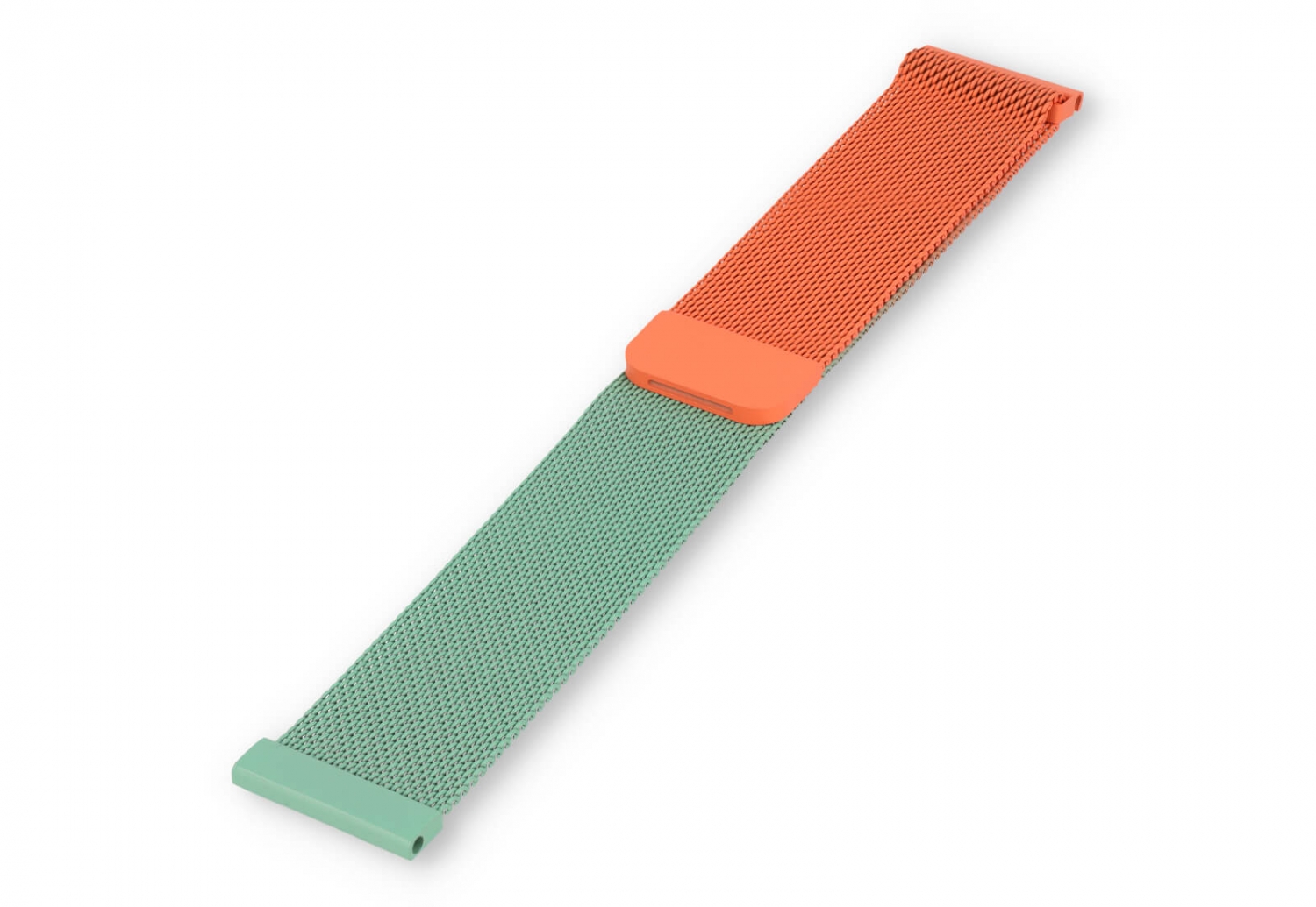 Milanese 20mm horlogeband - oranje/mintgroen