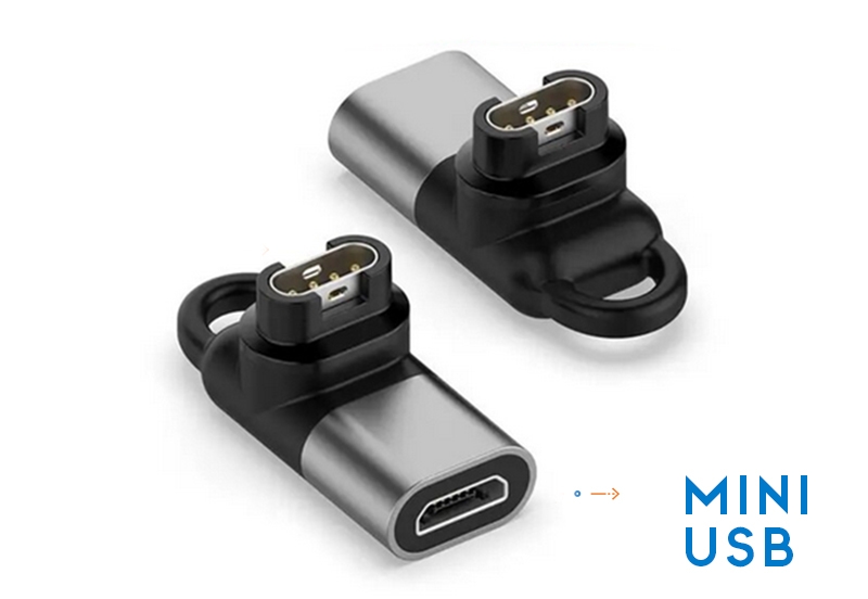 Mini oplaad adapter Micro-USB voor Garmin - Zilver