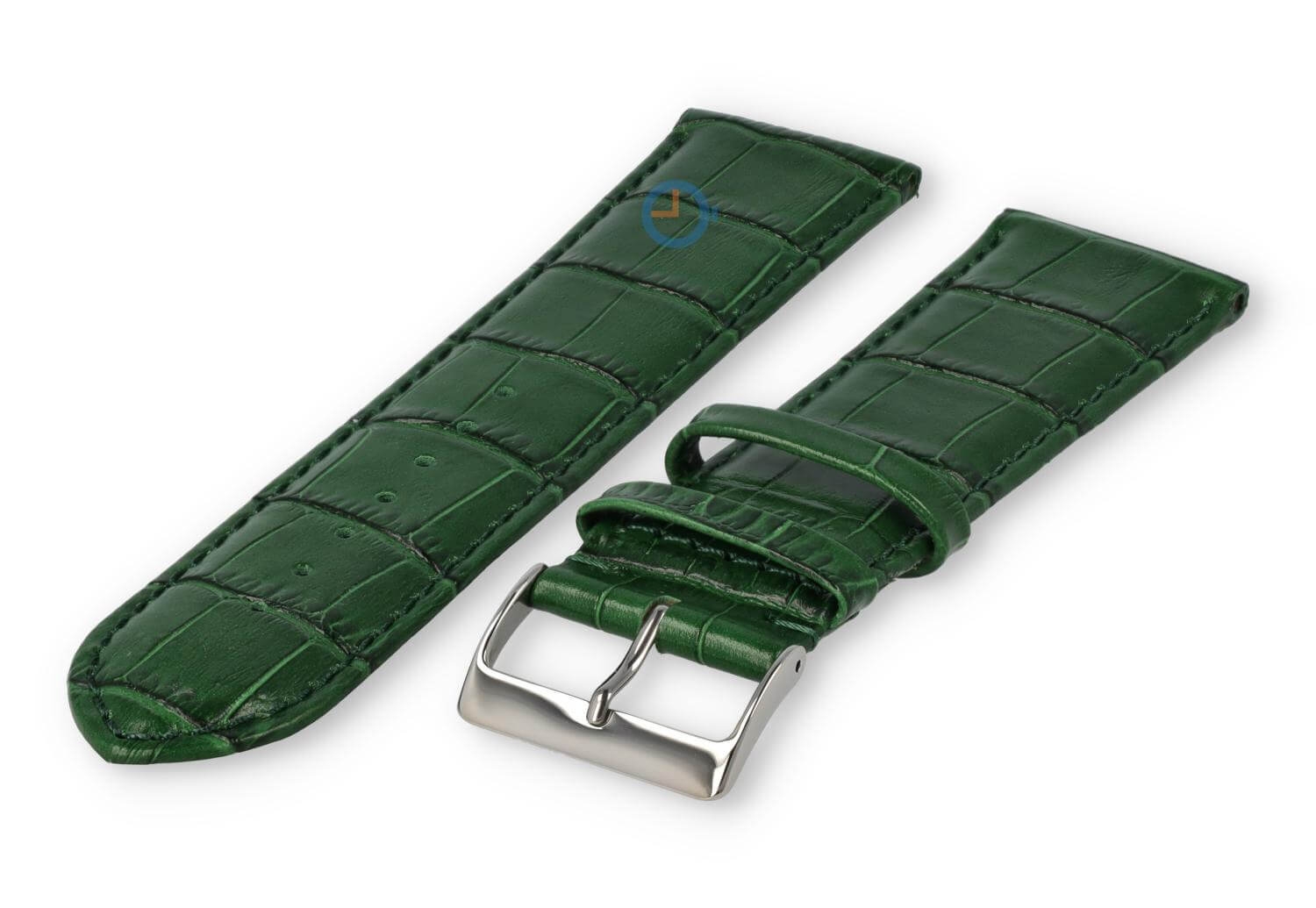 Basic Kroko Uhrenarmband XL - 24mm - Jagdgrün