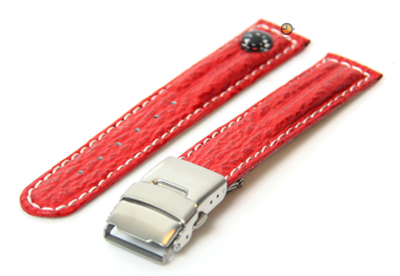 Uhrenarmband 18mm Rot Leder