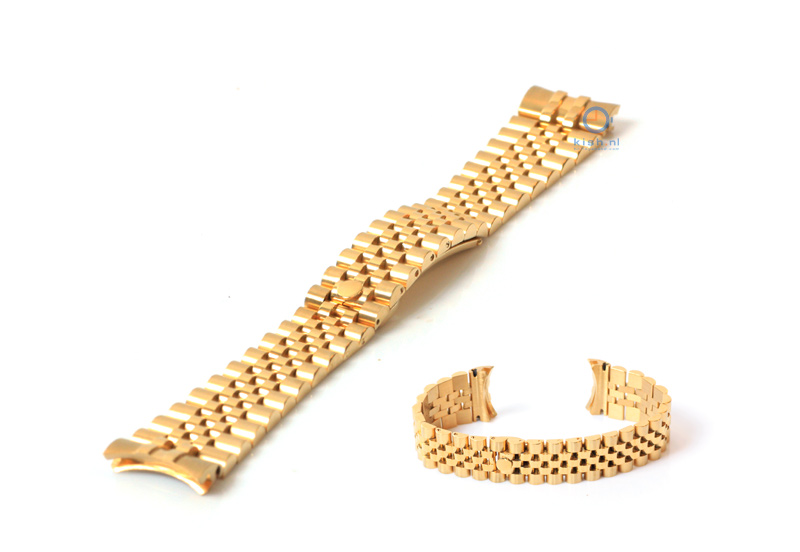 Rolex style Uhrenarmband 17mm Edelstahl gold