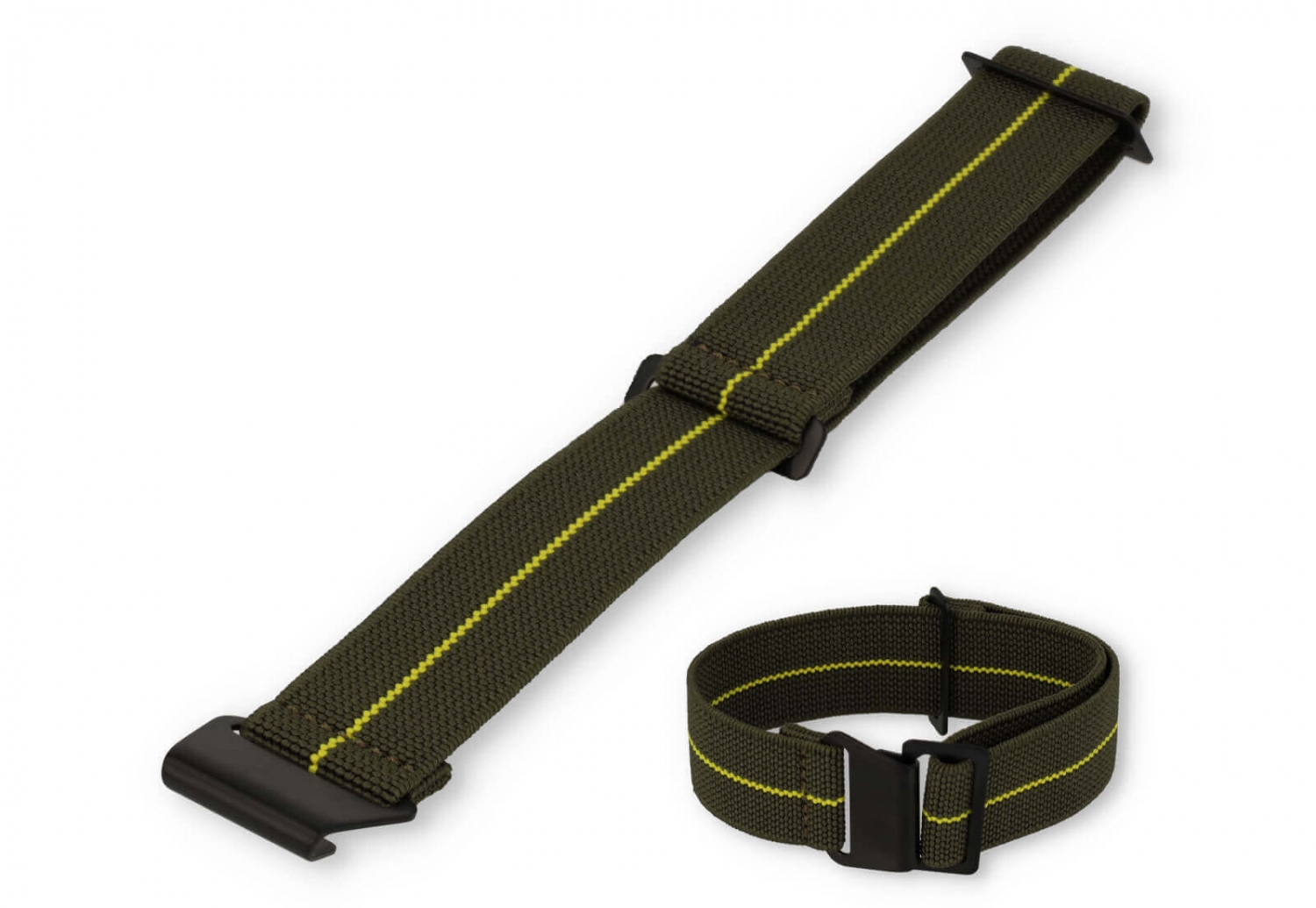 Elastistches Uhrenarmband 22mm Nylon grün - gelb