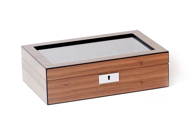 Horlogekist voor 8 horloges + sieraden - Walnut