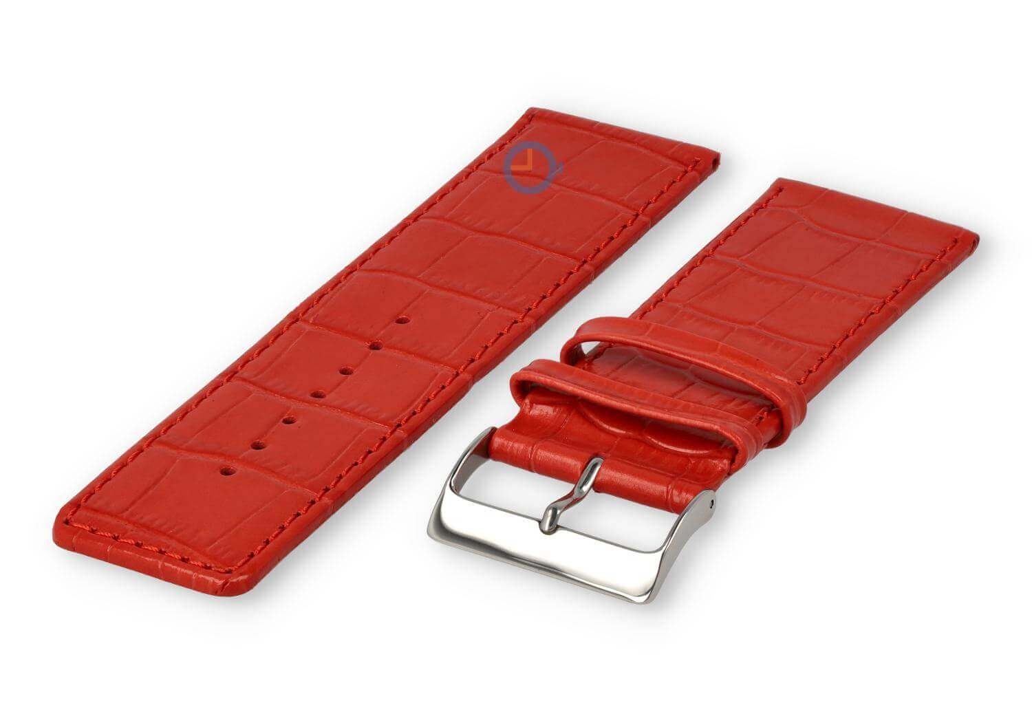 Luxus Kroko Uhrenarmband - 30mm - Rot