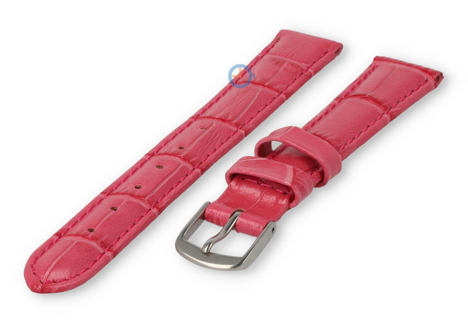 Lederband mit Krokoprägung - 12mm - Himbeer