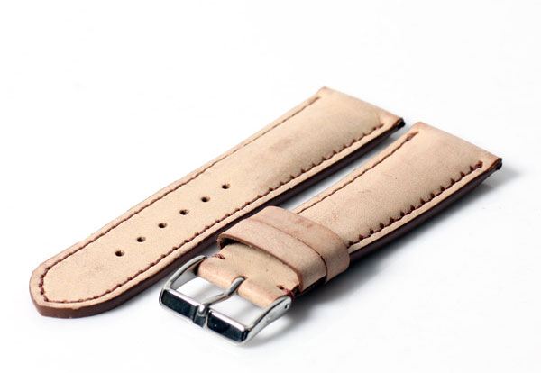 Uhrenarmband 24mm Beige Leder