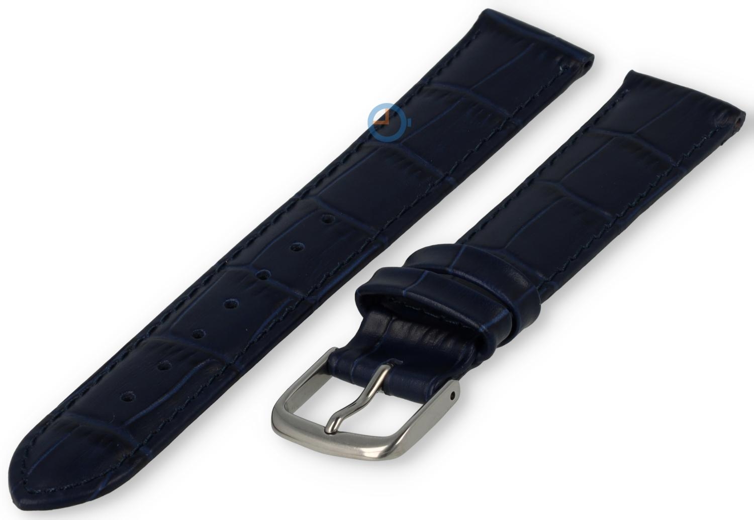 Uhrenarmband 17mm - Kroko Leder marineblau