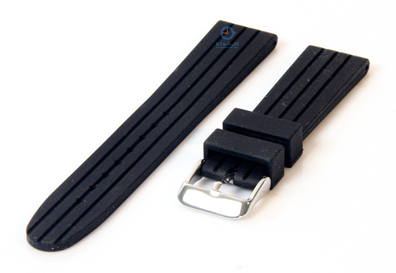 Uhrenarmband 20mm schwarz Kautschuk