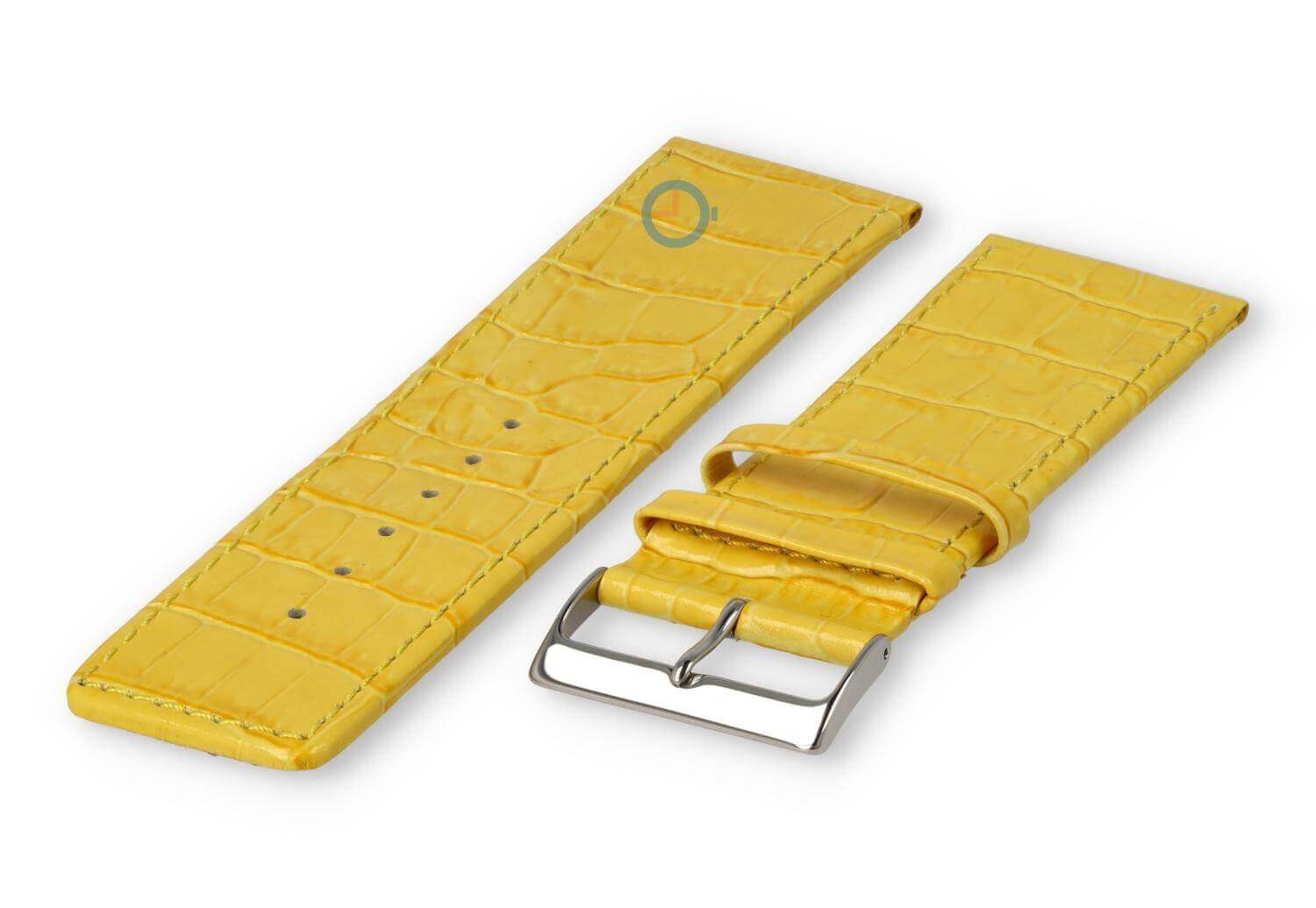 Luxus Kroko Uhrenarmband - 30mm - Gelb